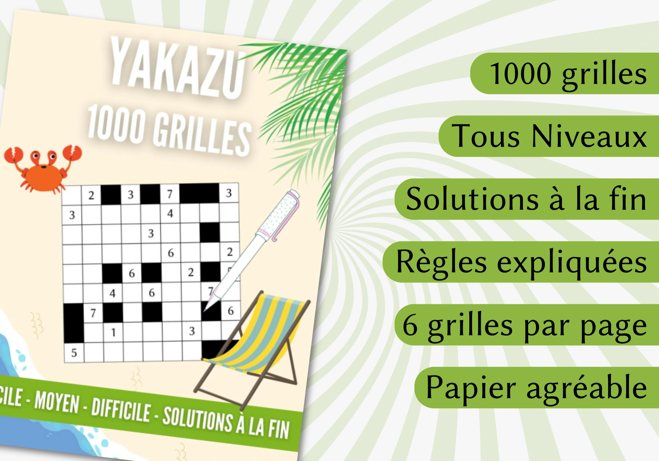 Livre 1000 grilles de Yakazu tous niveaux, tome 2